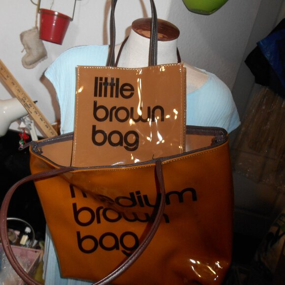 MEDIUM BROWN BAG AND LITTLE BROWN BAG SET BLOOMINGDALE'S TOTES COLLECTION - Picture 9 of 9